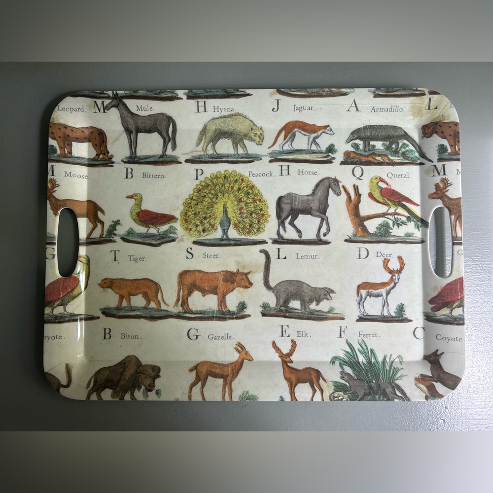 John Derian for Target Melamine Serving Tray with Handles/Animal Print